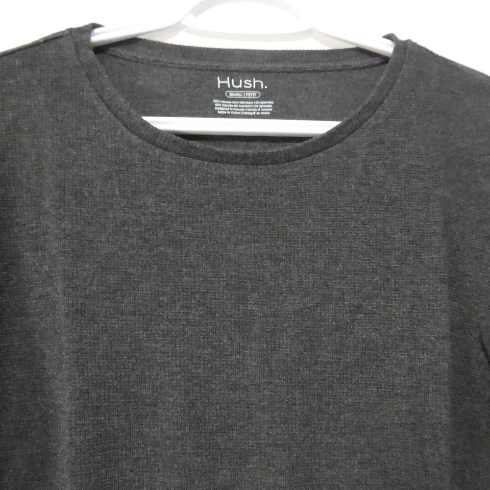 HUSH | small | Classic Charcoal Black Versatile Textured T-Shirt / Tee